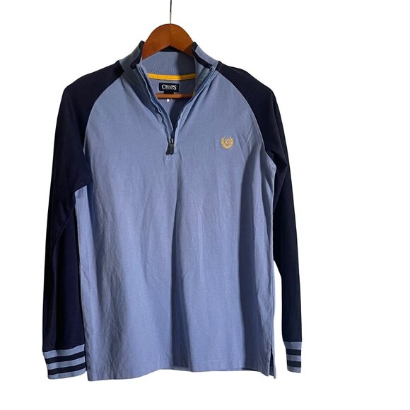 Chaps Boys Long Sleeve Two-Tone Polo Shirt 100% Cotton Stand-Up Collar L (14/16) - Picture 2 of 6